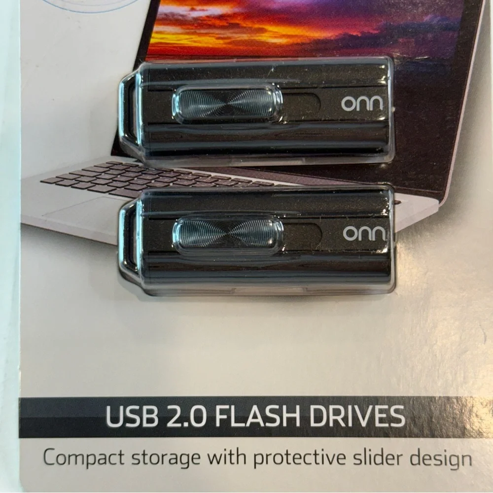 🆕 Onn 16GB USB 2.0 Flash Drives – 2 Pack | Compact Storage | 🆕